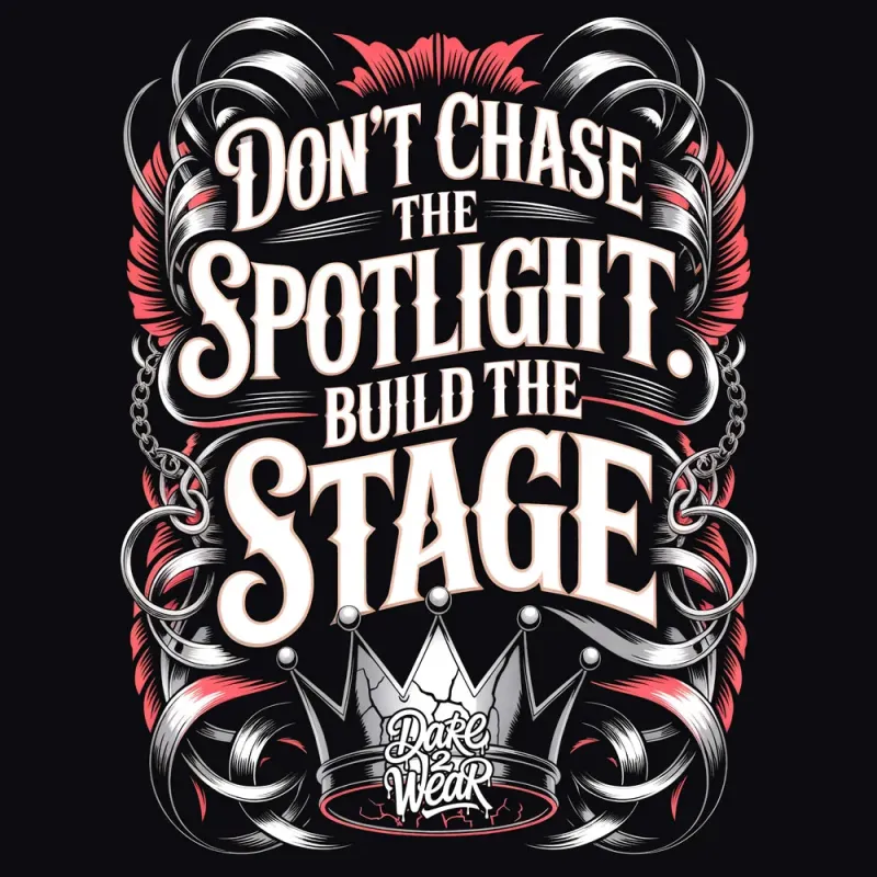 DON’T CHASE THE SPOTLIGHT. BUILD THE STAGE DON’T CHASE THE SPOTLIGHT. BUILD THE STAGE